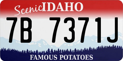 ID license plate 7B7371J