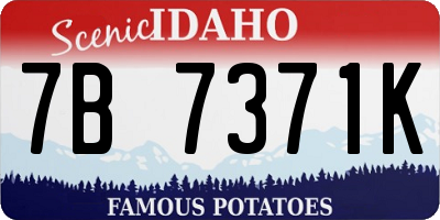 ID license plate 7B7371K