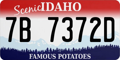 ID license plate 7B7372D