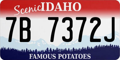 ID license plate 7B7372J