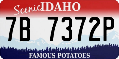 ID license plate 7B7372P