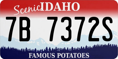 ID license plate 7B7372S