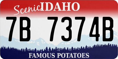 ID license plate 7B7374B