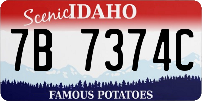 ID license plate 7B7374C
