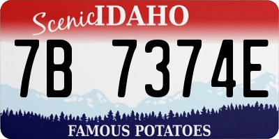 ID license plate 7B7374E