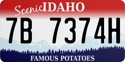 ID license plate 7B7374H