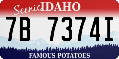 ID license plate 7B7374I
