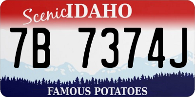 ID license plate 7B7374J