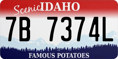 ID license plate 7B7374L