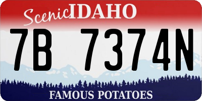 ID license plate 7B7374N