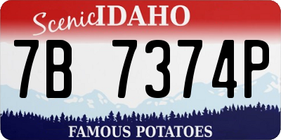 ID license plate 7B7374P