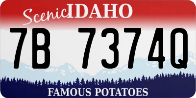 ID license plate 7B7374Q