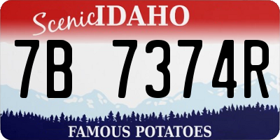 ID license plate 7B7374R