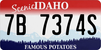 ID license plate 7B7374S