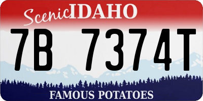 ID license plate 7B7374T