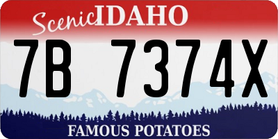 ID license plate 7B7374X