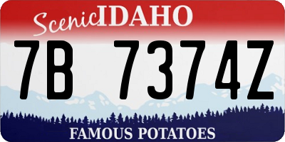 ID license plate 7B7374Z
