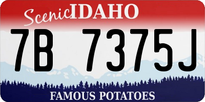 ID license plate 7B7375J