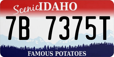 ID license plate 7B7375T