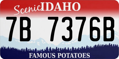 ID license plate 7B7376B