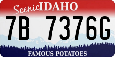 ID license plate 7B7376G