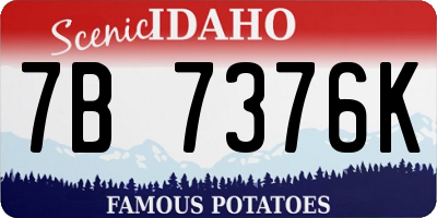 ID license plate 7B7376K
