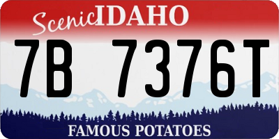 ID license plate 7B7376T