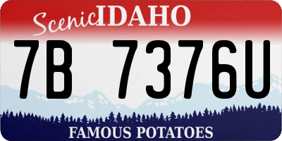 ID license plate 7B7376U