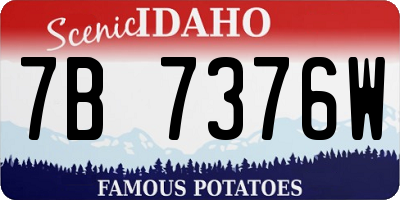 ID license plate 7B7376W