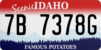 ID license plate 7B7378G