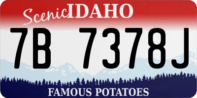 ID license plate 7B7378J