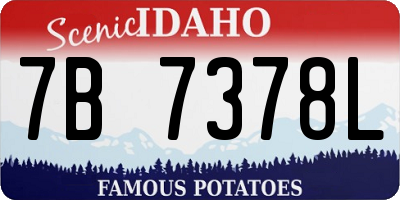 ID license plate 7B7378L
