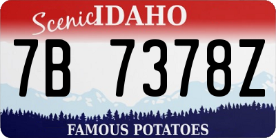 ID license plate 7B7378Z