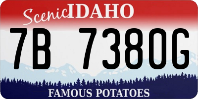 ID license plate 7B7380G