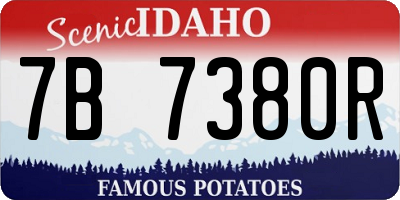 ID license plate 7B7380R