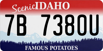ID license plate 7B7380U