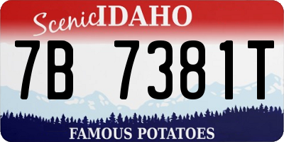 ID license plate 7B7381T
