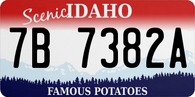 ID license plate 7B7382A