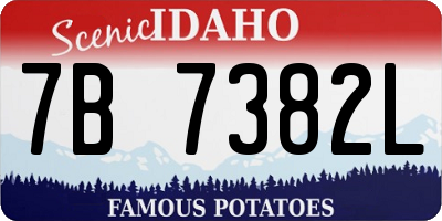 ID license plate 7B7382L