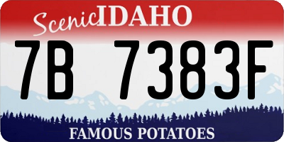 ID license plate 7B7383F