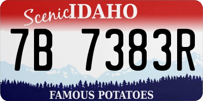 ID license plate 7B7383R