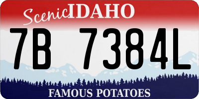 ID license plate 7B7384L