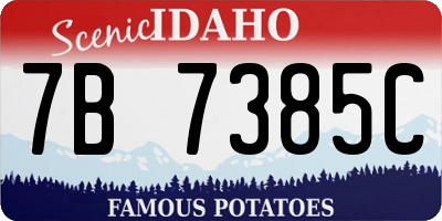 ID license plate 7B7385C