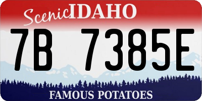 ID license plate 7B7385E