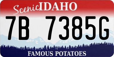 ID license plate 7B7385G