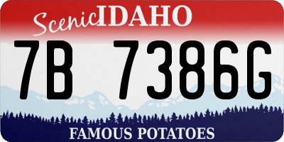 ID license plate 7B7386G