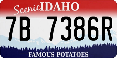ID license plate 7B7386R