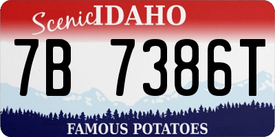 ID license plate 7B7386T