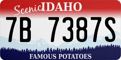 ID license plate 7B7387S