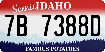 ID license plate 7B7388D